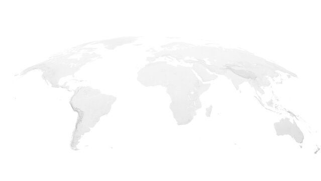 Minimalist 3D World Map Globe Clay Style Background with height infomation. 3d rendering