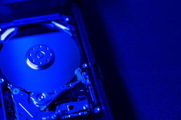 Close-up, Hard Drive, Working, Reparing, Writing, Reading.