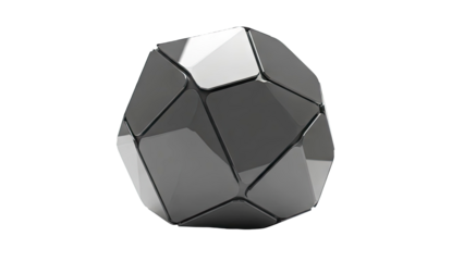 Abstract geometric sculpture with reflective surfaces