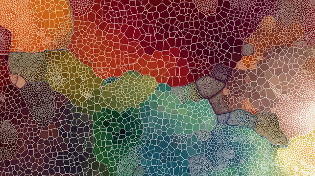 Voronoi Diagram with Spice Market Colors - Abstract Data Art