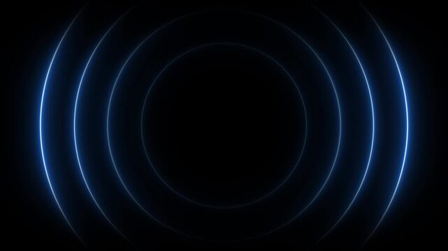 Abstract neon circle radio waves looping background. Abstract neon circle radio waves looping background.Abstract neon radio waves signal.
