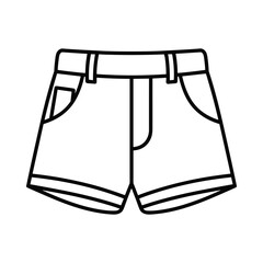 Simple black and white illustration of mens shorts