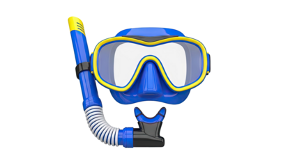 Blue and Yellow Snorkel Mask