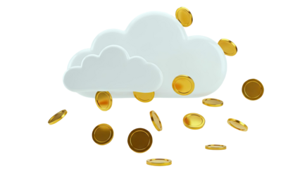 Golden Coins Falling from a Cloud