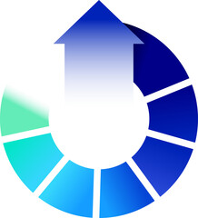 7 Step growth process diagram infographic, Circle of arrows 