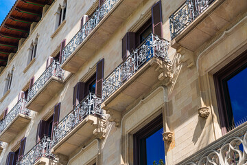 The ancient architecture of Barcelona, Spain,