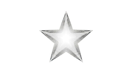 Obraz premium Glittering Silver Star on White Background