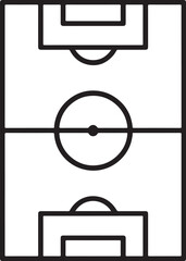 Minimalist line art drawing of a soccer field icon © Nizam