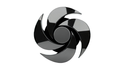 Abstract Black Swirling Vortex Symbol