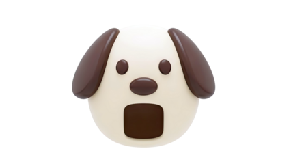 3D Rendered Cartoon Dog Face with Open Mouth