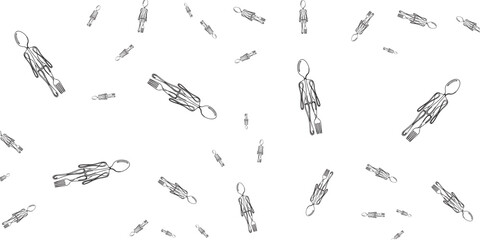 Simple, Abstract, Repeating Pattern of a Stylized Figure on a White Background