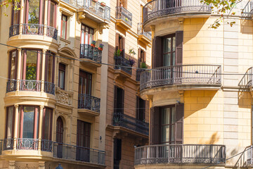 The ancient architecture of Barcelona, Spain,