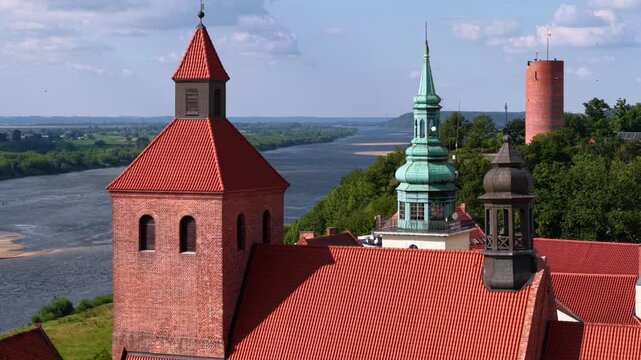 Beautiful architecture of Grudziadz with granaries at Wisla river, Poland