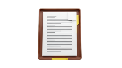 Document Tray with Papers and Folder Tab