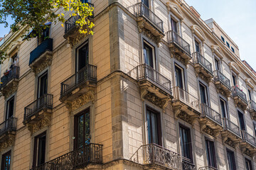 The ancient architecture of Barcelona, Spain,