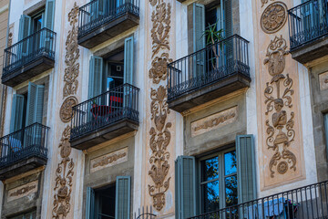 The ancient architecture of Barcelona, Spain,
