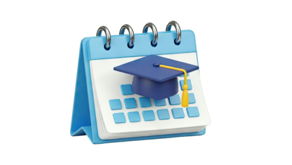 Graduation Cap on Calendar