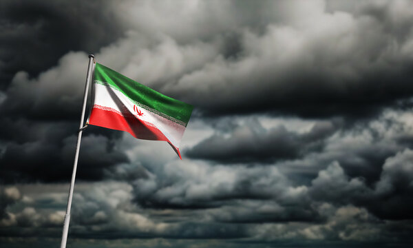 iran iranian flag country national waving cloudy white background wallpaper copy space islam middle east politic government business partnership crude oil us usa united state america iran iranian 