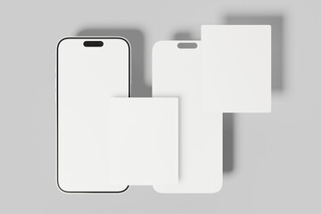 Modern Blank Screen Smartphone and Display Layout Mockup