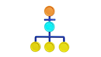 Colorful 3D Organization Chart