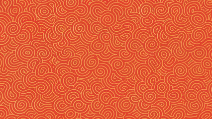 Fototapeta premium Chinese Lunar New Year Seamless Pattern. 2026 Red Dragon Silhouette in Elegant Oriental Asian Background Design