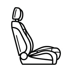 Car Seat Outline Simple Line Drawing