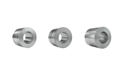 Rolled metal coil isolated on white background, representing industrial materials, manufacturing, steel production, and construction supply.