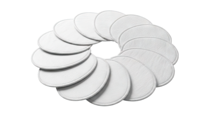 Circular Arrangement of White Reusable Nursing Pads