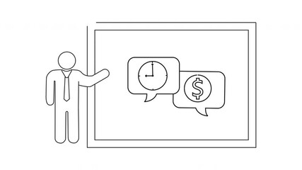 Time and Money Presentation - Business Concept Illustration.