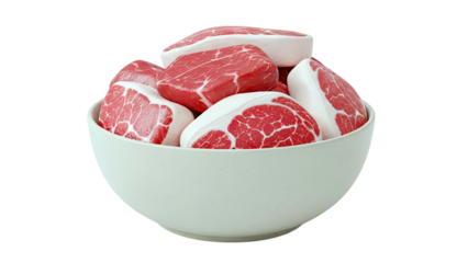 Bowl of Raw Beef Cuts