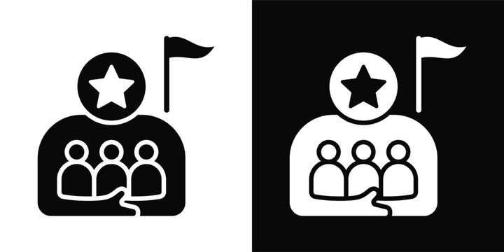 Authoritarian Icon White And Black Background Style