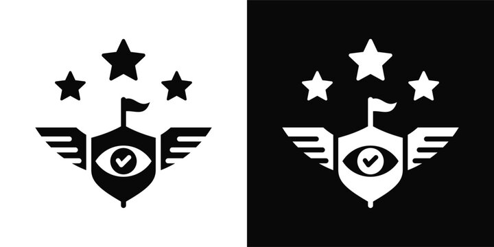 Intelligence Officer Icon White And Black Background Style