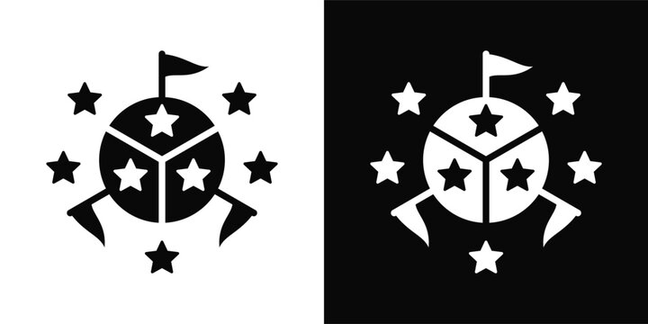 Political Party Icon White And Black Background Style
