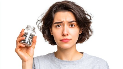 A smiling young man in a studio holding a gun while looking at the camera like a professional business model using mobile technology for communication