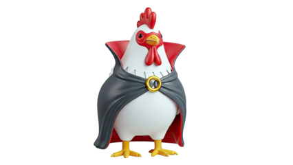 Chicken dressed as a vampire