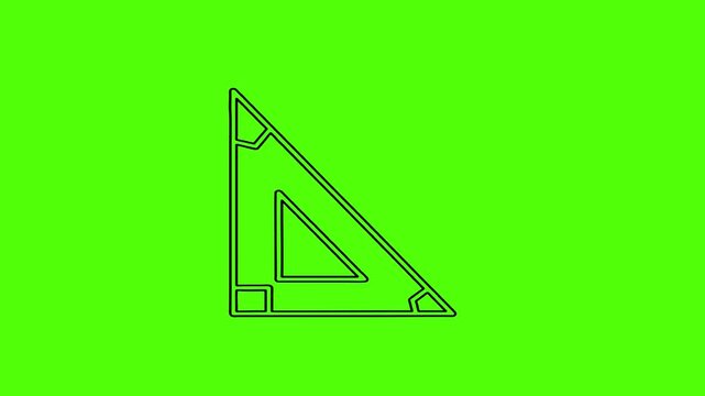 Triangle Ruler Line Animation &mdash; Geometric Square for Math, Drafting, Architecture and Technical Drawing Education