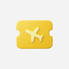 3d Realistic Flight Ticket vector illustration