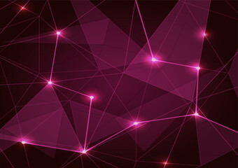 Abstract pink low poly triangle background