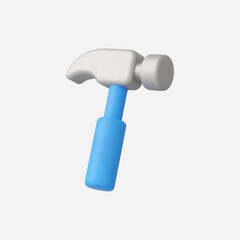 3d Realistic Hammer vector illustration
