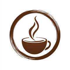 A minimalist coffee cup logo featuring steam rising from the beverage, representing warmth and comfort. Ideal for cafes and beverage brands.