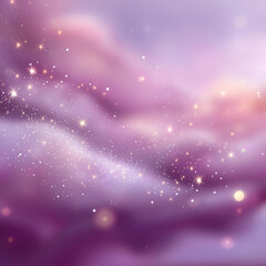 A mesmerizing purple and sparkling cosmic scene, featuring soft clouds of color and twinkling stars, perfect for evoking a sense of wonder and tranquility.