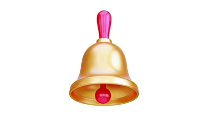 Golden Bell with Red Handle and Clapper