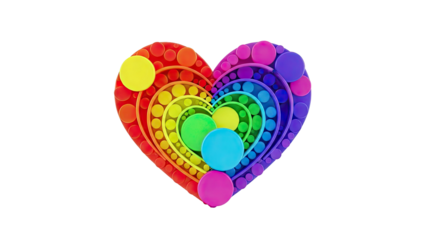 Rainbow Heart Shape Made of Circles