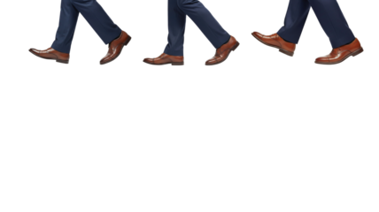 Man walking legs isolated on white background, representing movement, progress, journey, business lifestyle, and forward motion concept.