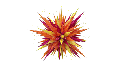 Abstract 3D Starburst with Red, Orange, and Yellow Spikes