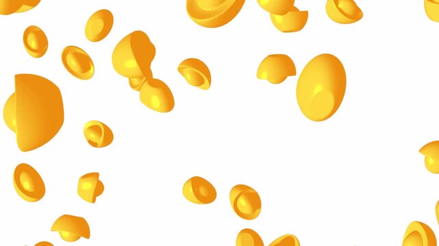 Chinese gold ingot yuan bao. Wealth, prosperity, fortune lucky success. Traditional Chinese New Year culture. 3d render animation available in FullHD and 4K video