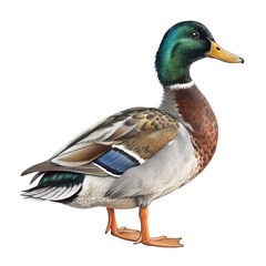 Obraz premium Mallard Duck Standing On Feet Isolated on Transparent Background