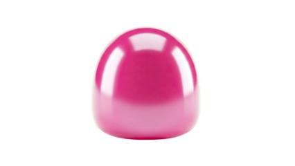 Glossy Pink Egg Shape on White Background