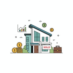 Naklejka premium Successful Real Estate Transaction Illustration