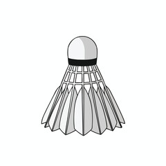 Simple Line Art of a Shuttlecock